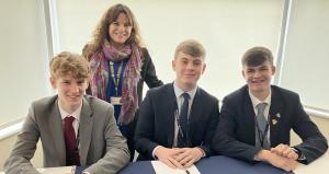 The Wirral Grammar School for Boys Youth Speaks senior team winners, in the Birkenhead Rotary Competition. Both this team and the Birkenhead School Intermediate team winners head for the District final soon.
